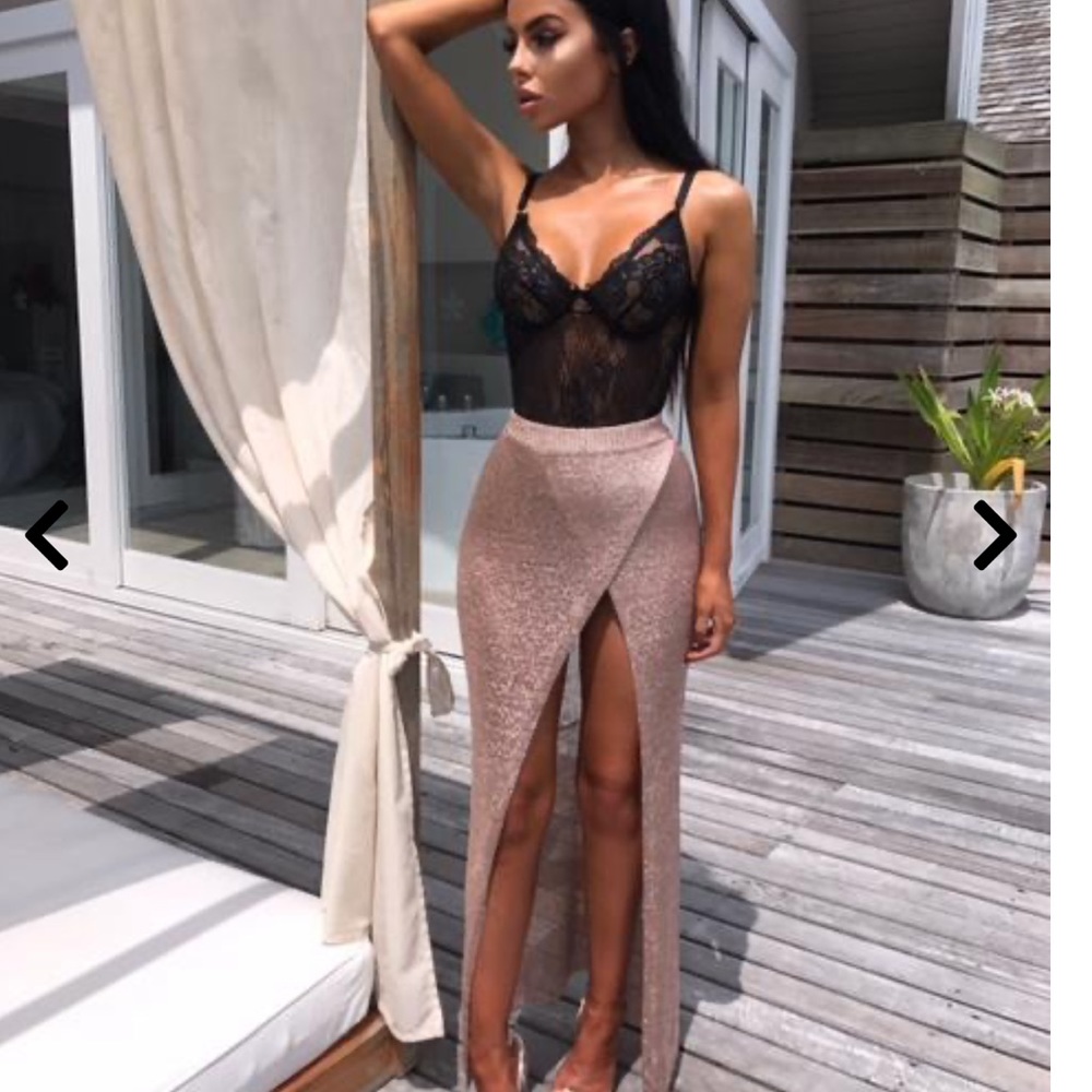Metallic wrap skirt